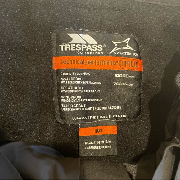 Trespass 'TRE03 Alden' TP100 Performance Ski Snow Pants Unisex Black Winter - Picture 8 of 14